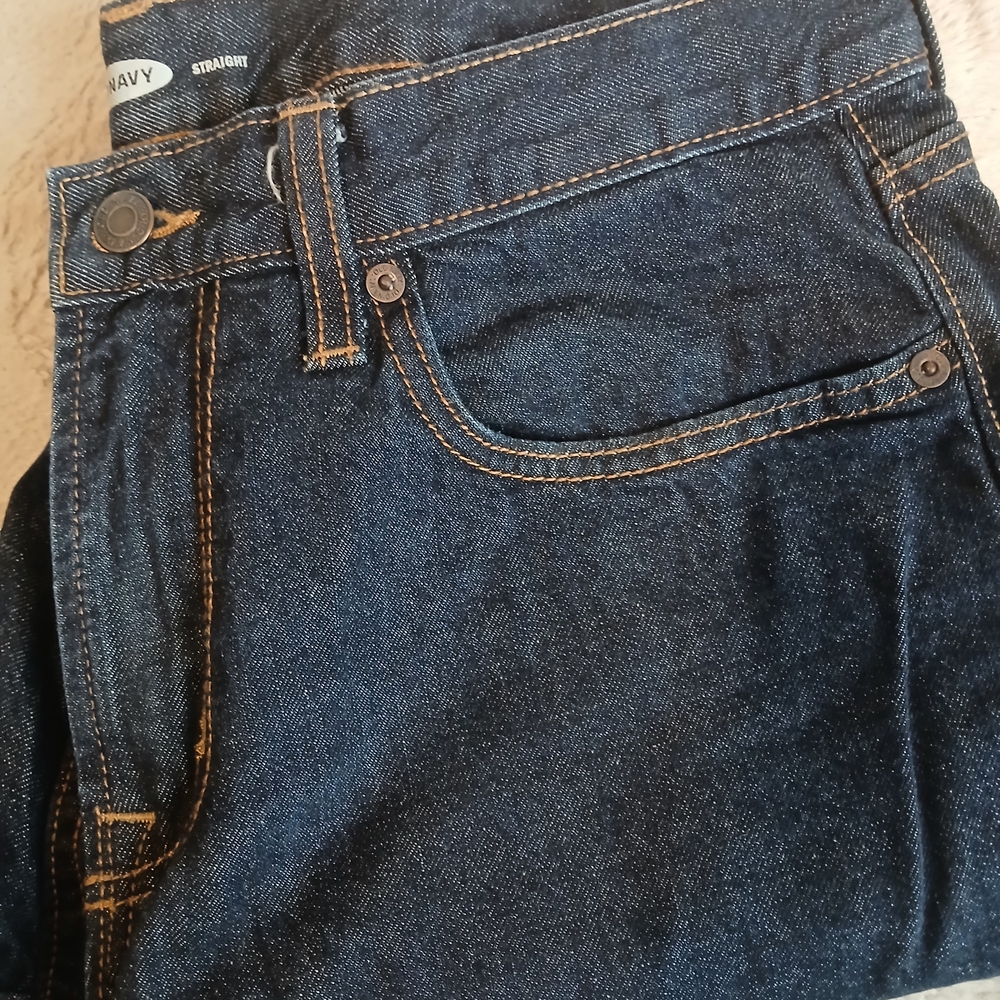 Old Navy Men's Straight Jeans - Dark Blue